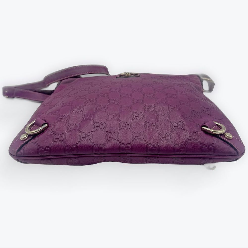 Gucci Magenta Purple Guccisima GG Signature Abbey D Ring Crossbody Messenger Bag - Picture 9 of 16